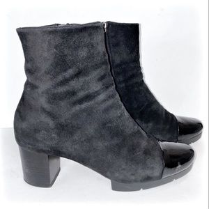 Ballin | Platform Suede Boots Patent Toe 39/8.5 Black